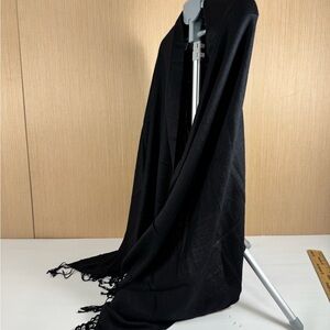 Black Pashmina Shawl Wrap Scarf Fringe 100% Pashmina Soft Large